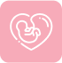 pink box white heart fetus icon