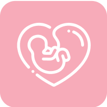 pink box white heart fetus icon