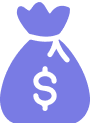 purple money bag icon